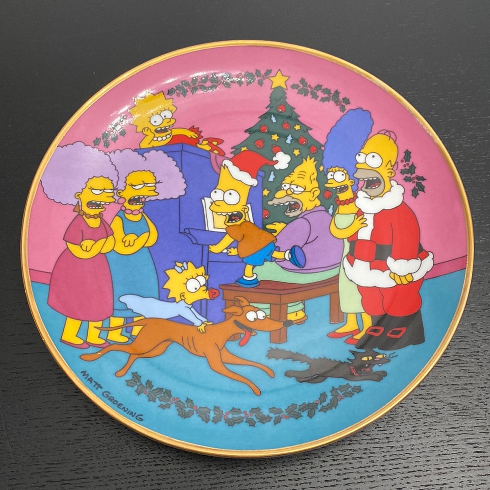 The Simpsons Vintage Limited Edition Porcelain Plate CAROLING WITH THE SIMPSONS - Picture 2 of 6